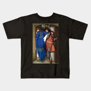 Valentines Greetings - The Meeting on the Turret Stairs - Frederick Burton Kids T-Shirt